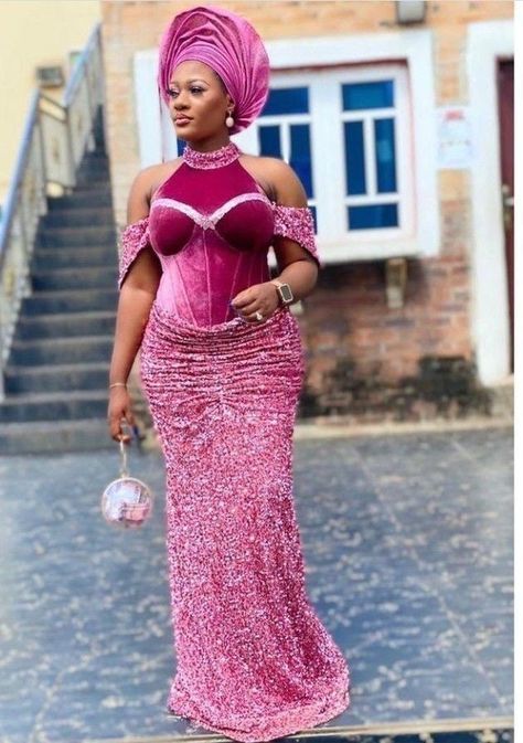 Sequin Gown Styles, Sequence Gown Styles In Nigeria, Sequence Gown Styles, Gown Dress For Women, Lace Gown Dress, Latest Lace Styles, Lace Styles For Wedding, Aso Ebi Dresses, Aso Ebi Lace Styles