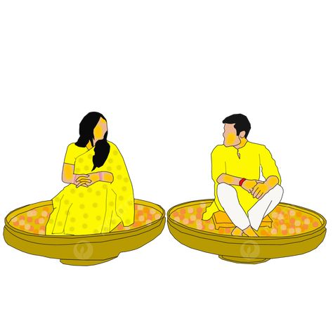 Haldi Clipart, Welcome Boards Wedding, Mehndi Card, Haldi Couple, Free Photoshop Overlays, Couple Png, Wedding Card Design Indian, Transparent Clipart, Indian Couple