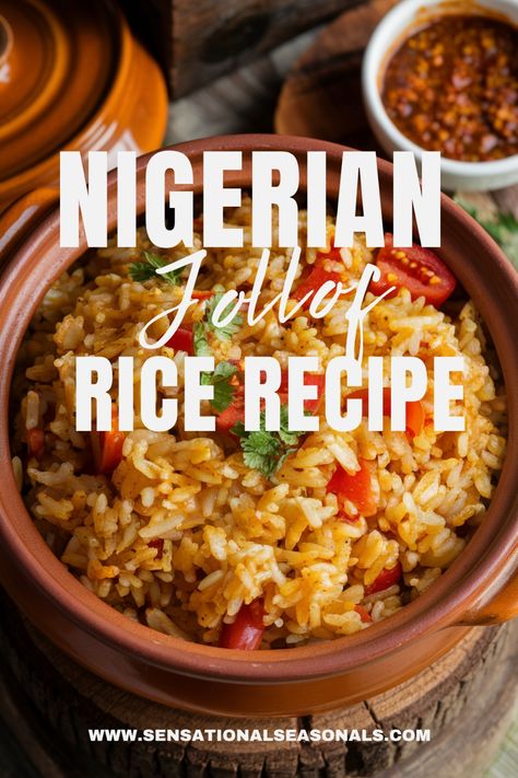 Party Jollof Rice Nigerian, Ghana Jollof Rice Recipe, Joloff Rice Recipe, African Chicken Recipes, African Jollof Rice, Nigerian Jollof Rice Recipe, Jollof Rice Nigerian, Nigerian Rice, Nigerian Jollof Rice