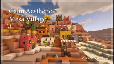 Minecraft Terracotta House Ideas, Mesa Village Minecraft, Minecraft Badlands Base, Minecraft Mesa Village, Mesa Minecraft Builds, Minecraft Badlands House, Mesa Builds Minecraft, Mesa Minecraft House, Mesa House Minecraft