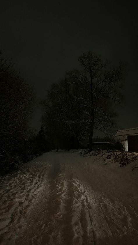 Dark Naturalism, Night Time Photography, Snow Night, Street Pictures, Dark Nature Aesthetic, Dark City, Mood Off Images, Winter Wallpaper, Autumn Scenery