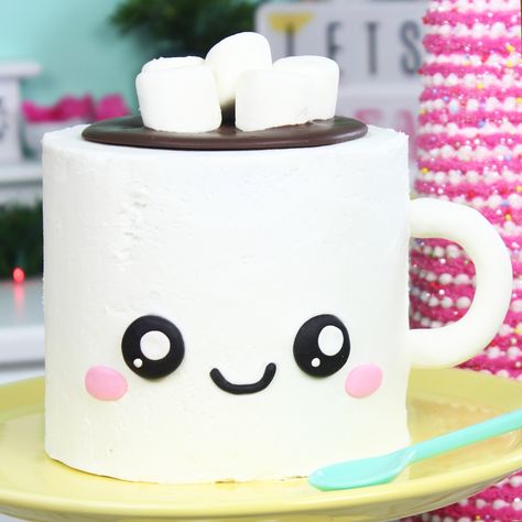 Giant Hot Chocolate Mug Cake - Powered by @ultimaterecipe Hot Chocolate Mug Cake, Icing Artist, Marshmallow Cake, 12th Birthday Cake, Chocolate Mug Cake, Mini Tortillas, Cartoon Cake, Cute Baking, Chocolate Mug Cakes