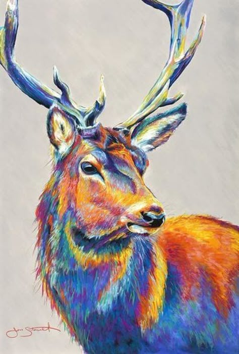 Stag by Jen Starwalt Pastel Animal Drawing, Chalk Pastel Art, Soft Pastels Drawing, Soft Pastel Art, Pastel Artwork, Oil Pastel Paintings, Pastel Sec, Oil Pastel Art, Animal Drawing