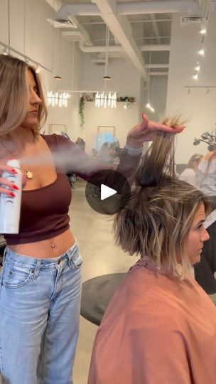 42K views · 4.5K reactions | How to use texturizing spray✨ @unite_hair Texturiza Spray⚡️
After your hair is dry and has the waves/style you want, rake your fingers through and spray starting in the back and at the crown for some volume. Then spray the sides and front. Lift the hair and spray as you go where you want more fullness💖

Removed weight & texturized with Symmetry 10/10 Reversible Texturizer & Symmetry 30/2 Reversible Blender ✂️ 15% off code Ally15 ✨

#btconeshot2024_stylingvideo #btconeshot2024_educationalpost

#hairbyallybarone #arcscissors #madeinjapan #arcpartner #unitehair #bluntbob #behindthechair #texturedbob #texturedhaircut #90sbob #bobhaircut #haircutspecialist #whiteopalhairco #modernhaircut #asburyparknj #texturedhaircut #njhair #njhairstylist #njhairsalon #njstylist Hair Volume Spray, Volumizing Spray, Hot Haircuts, Textured Haircut, Textured Bob, Modern Haircuts, Finger Waves, Texturizing Spray, Hair Brained