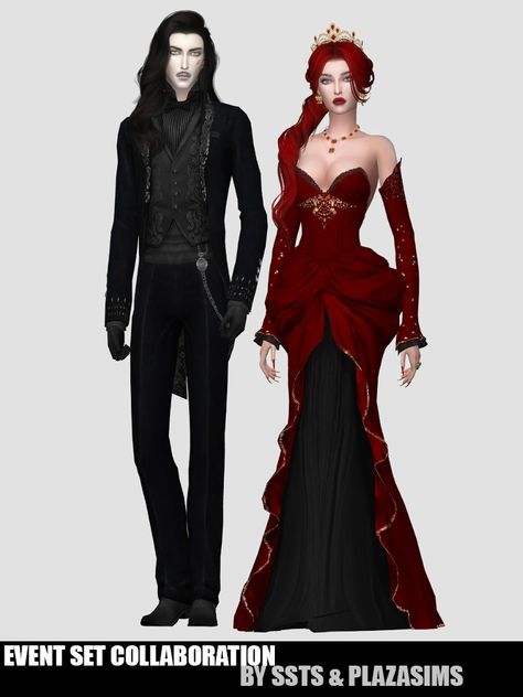 Sims 4 Vampire Clothes, The Sims 4 Vampire Cc, Sims 4 Vampire Cc, Sims 4 Vampire, Sims 4 Cc Goth, Los Sims 4 Mods, Vampire Dress, Clothes Cc, Vampire Clothes