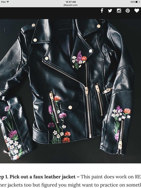 Fashion Style Tips, Painted Leather Jacket, Leather Jacket Dress, Mode Editorials, Custom Leather Jackets, Jacket Summer, Diy Jacket, Leather Jacket Outfits, Painted Clothes