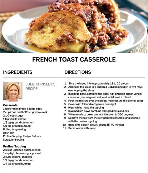 Julie Chrisley, Best Biscuits And Gravy, French Toast Casserole Recipes, Celebrity Recipes, Turkey Recipe, 9x13 Baking Dish, French Toast Casserole, French Toast Recipe, Meatloaf Recipes