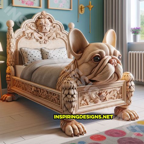 These Dog-Shaped Bed Frames Are Paws-itively Perfect for Pet Lovers – Inspiring Designs Dog Furniture Ideas, Fancy Dog Beds, Unique Dog Beds, Animal Furniture, Funny Furniture, Dog Chair, Animal Bed, Quirky Furniture, Creative Beds