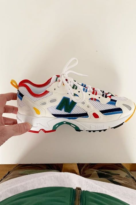 New Balance x Aimé Leon Dore Sneakers Custom New Balance, Colorful New Balance Shoes, New Balance Colorful, Affordable Sneakers, Sandals Design, Sneakers Design, Sneaker Trends, Girls Winter Boots, Boots Ideas