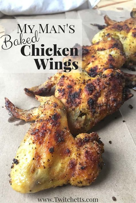 These Baked Chicken Wings are cooked slow and low and finished off with some heat. As football food or a fun dinner, anyone can make this tasty appetizer. Crispy Baked Chicken Wings Recipe, Oven Fried Chicken Wings, Wings Recipe Baked, Chicken Wing Recipe, Keto Dinner Recipe, Baked Chicken Wings Oven, Crispy Baked Chicken Wings, Crispy Oven Baked Chicken, Chicken Wing Recipes Baked