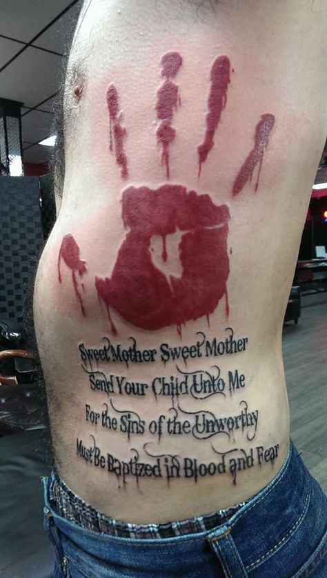 #tattoo #red #handprint Handprint Tattoo, Red Handprint, Tattoo Red, Hand Print, Print Tattoos, Paw Print Tattoo, Paw Print, Tattoo Ideas, Tattoos