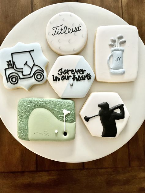 Golf Retirement Cookies, Golf Party Cookies, Golf Wedding Cookies, Golf Cookies Decorated, Golf Sugar Cookies, Golf Cookies, Cake For Boyfriend, Thank You Cookies, Hosting Parties