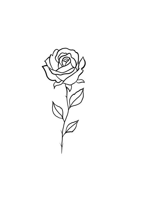 Skull Hand Tattoo, Rose Drawing Tattoo, Small Rose Tattoo, Tattoo Outline Drawing, Muster Tattoos, Tattoo Stencil Outline, Minimalist Tattoos, Rose Drawing, Tattoo Flash Art