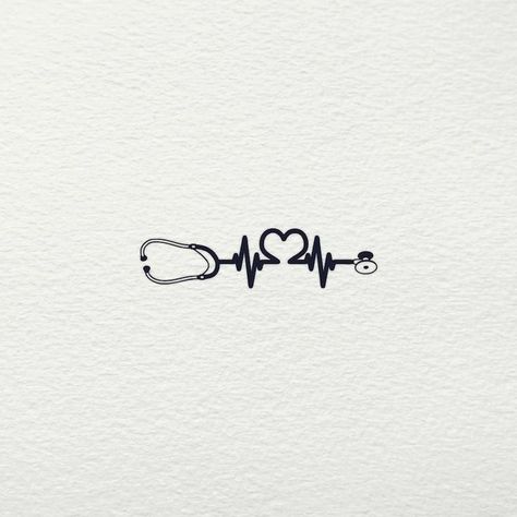 Heartbeat Stethoscope Tattoo, Nurse Heartbeat Svg, Stethoscope Wallpaper, Stethoscope Aesthetic, Medical Tattoo Ideas, Nursing Tattoos, Healthcare Tattoo, Stethoscope Tattoo, Heart Nursing