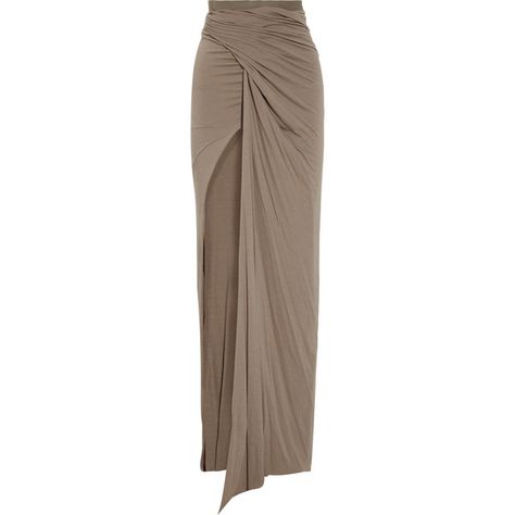 Asymmetrical Maxi Skirt, Long Brown Skirt, Brown Maxi Skirts, Long Wrap Skirt, Rick Owens Lilies, Mode Zara, Wrap Around Skirt, Draped Skirt, Brown Skirts