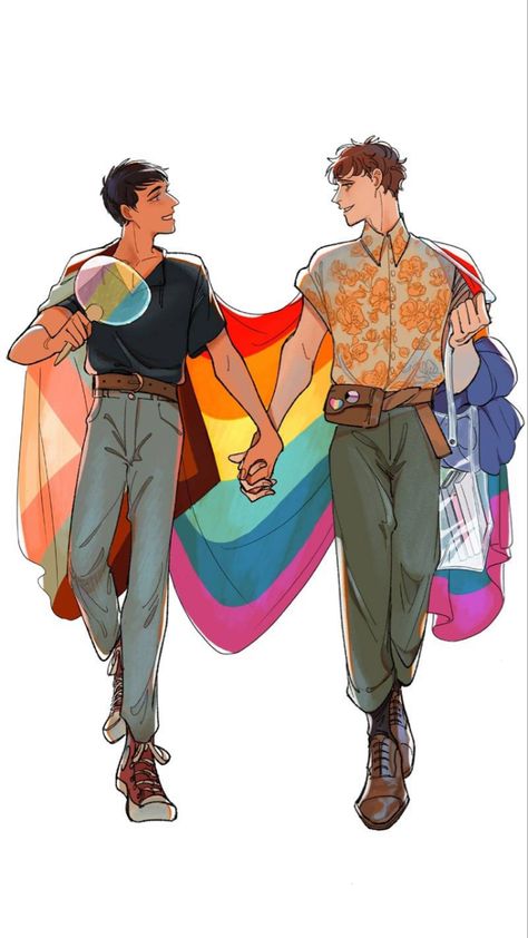 Best Boys, Lgbt Art, Happy Pride, Queer Art, Gay Art, Pride Month, Art Challenge, Drawing Base, Drawing Poses