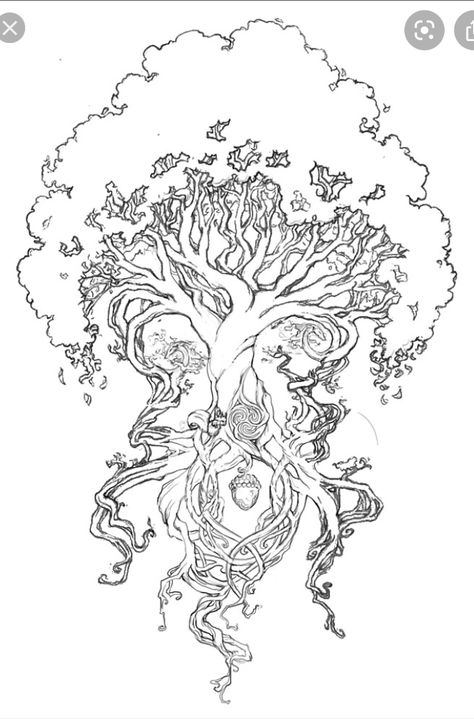 Yggdrasil Tattoo, Tree Branch Tattoo, Tattoo Tree, 16 Tattoo, Branch Tattoo, Tree Sketches, Tree Of Life Tattoo, Celtic Tree Of Life, Celtic Tree