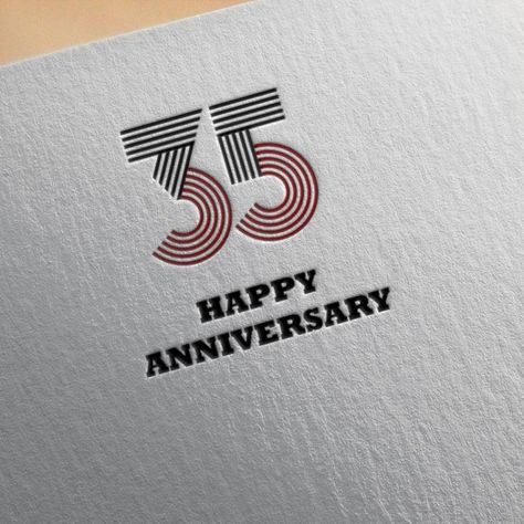 Happy 35th Anniversary - Celebrating 35 Years of Love and Togetherness Logo Template Togetherness Logo, 35 Year Anniversary, Happy 35th Anniversary, 35th Anniversary, Logo Templates, Design Resources, Exclusive Designs, Of Love, Logo Design