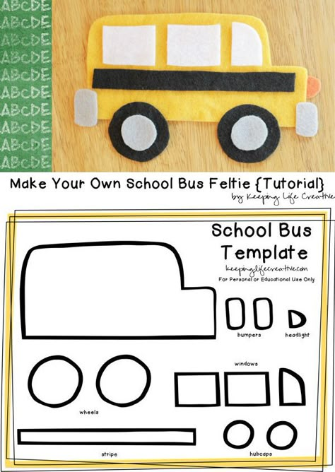 Crafts for Kids | FREE printable school bus template for back-to-school craft, bulletin board decor, flannel board feltie, and more! School Bus Template, Bus Template, Bus Craft, School Bus Crafts, Papan Tulis Kapur, Bus Crafts, Felt Board Ideas, Printable Craft Templates, Diy With Kids