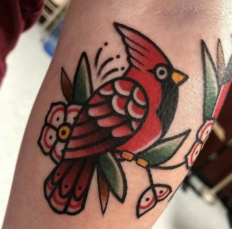 Traditional Cardinal Tattoo, Feet Tattoos For Women Beautiful, Traditional Tattoo Arm, General Tattoo, Traditional Tattoo Filler, American Traditional Sleeve, Cardinal Tattoo, Cardinal Tattoos, Traditional Tattoo Inspiration