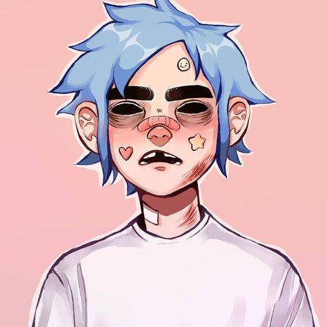 Gorillaz Stickers, 2d Gorillaz Fanart, Gorillaz Fanart, 2d And Murdoc, Gorillaz 2 D, 2d Gorillaz, 2d And Noodle, Cartoons Band, Gorillaz Fan Art