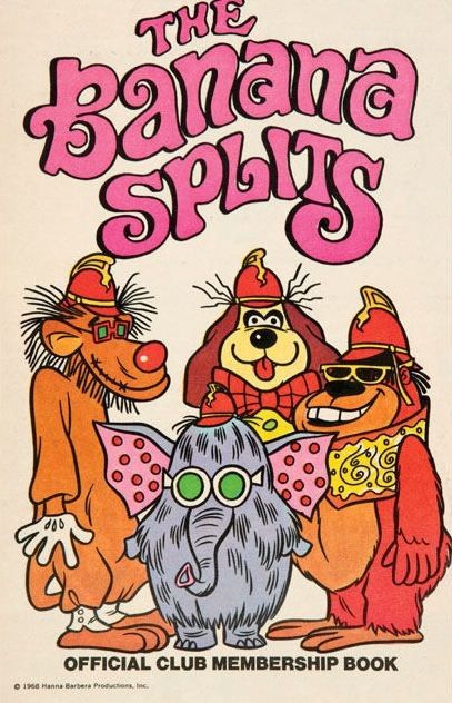 The Banana Splits (1968) 70s Cartoons Characters, 1970 Cartoons, The Banana Splits, 70s Cartoons, Banana Splits, 80 Cartoons, Film Vintage, Hanna Barbera Cartoons, Old School Cartoons