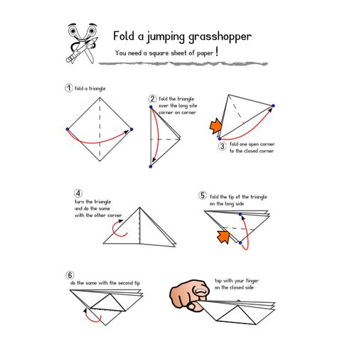 Instructions for making a paper grasshopper vector illustration | Free SVG Origami Grasshopper, Grass Hopper, Color Drawing, Origami Animals, Colorful Drawings, Free Svg, Origami, Step By Step, Vector Images