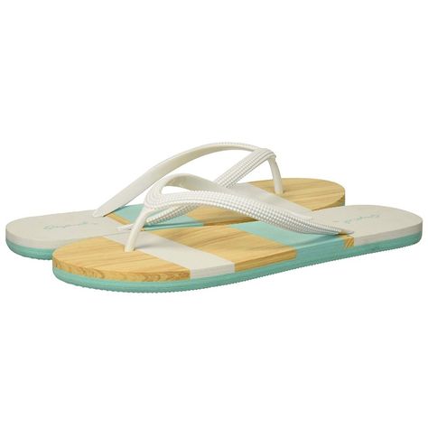 A Great Summer Pair Of Flip Flops That Are Striped With Green Yellow And White. A Step Up From A Cheap Pair Of Flip Flops. Sanuk Sandals, Tory Burch Flip Flops, Gucci Sandals, Chaco Shoes, Red Sandals, Platform Block Heels, Heel Slippers, Buckle Sandals, Blue Sandals