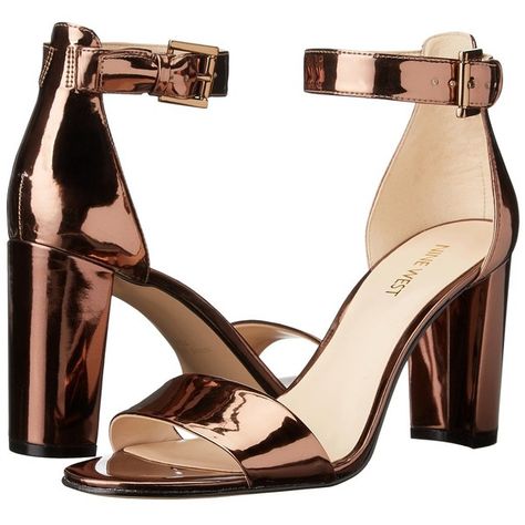 Nine West Nora (Bronze Synthetic) Women's Shoes ($81) ❤ liked on Polyvore featuring shoes, sandals, heels, open toe heel sandals, wrap sandals, fleece-lined shoes, nine west and block heel sandals Copper Shoes, Bronze Shoes, Bronze Sandals, Bronze Heels, Put Together Outfits, Wrap Shoes, Wrap Sandals, Shoes Sandals Heels, Block Heel Shoes