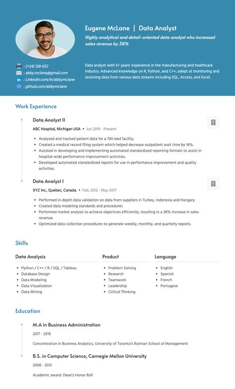 simple and modern resume template Data Analyst Resume For Fresher, Data Science Resume, Data Analyst Cv, Data Analytics Portfolio, Data Analysis Portfolio, Data Analyst Skills, Data Analyst Portfolio, Data Analyst Career, Data Analyst Resume