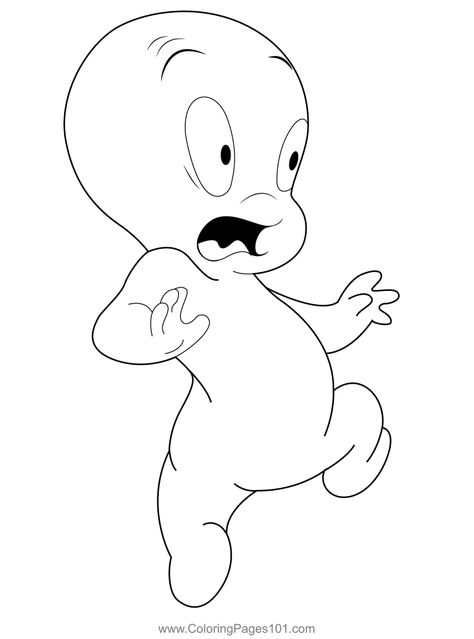 Scared Casper Coloring Page Casper Scare School, Casper The Ghost Drawings, Casper Coloring Pages, Casper The Friendly Ghost Drawing, Casper Spell, 2024 Halloween, Page Ideas, Coloring Pages Printable, S Tattoo