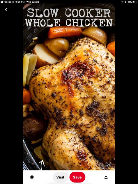 Crockpot Whole Chicken Recipes, Slow Cooker Whole Chicken, Chicken With Veggies, Whole Chicken Recipe, Cooking Whole Chicken, Whole Chicken Recipes, Chicken Teriyaki Recipe, Homemade Dinner Rolls, Chicken Slow Cooker Recipes