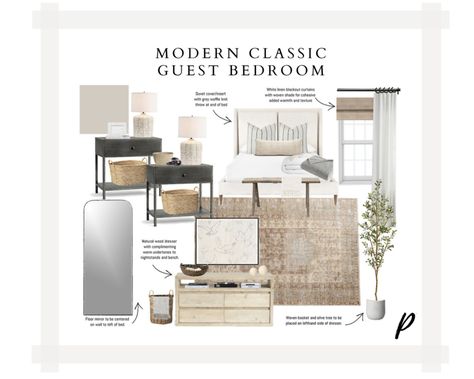 Classic Guest Bedroom, Bedroom Overview, Guest Bedroom Designs, Bedroom Png, Modern Classic Bedroom, Natural Wood Dresser, Room Mood Board, Different Home Decor Styles, Classic Dressers