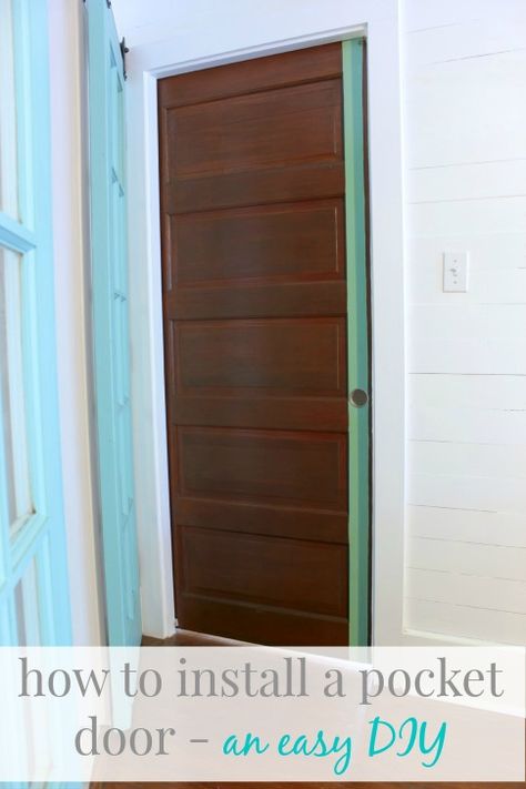 Pocket Doors Diy, How To Install A Pocket Door, Diy Pocket Door, Pocket Door Installation, Arched Doorways, Pocket Door, Small Houses, House Projects, Bathroom Designs