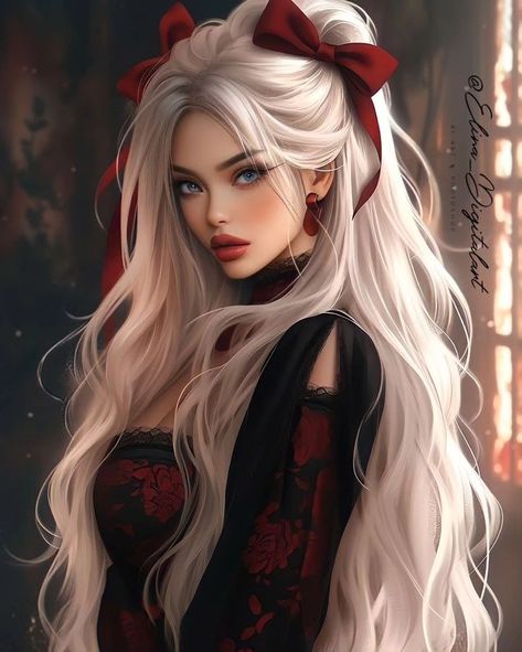 Cute Ponytail Styles, Elsa Art, Anime Long Hair, Braids Pictures, Cyberpunk Female, Steampunk Women, Long Hair Girl, Fantasy Dress, American Beauty