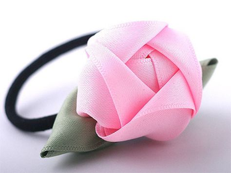 How to Make Hair Ties - Make Ribbon Flowers – Nbeads Korean Tutorial, Flower Ponytail, Ribbon Sculptures, Ribbon Hair Ties, Kanzashi Tutorial, Ribbon Flower Tutorial, Ribbon Diy, Kanzashi Flowers, Bow Tutorial