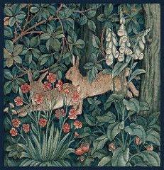 Crosstich Patterns, Woodland Rabbit, Medieval Tapestry, William Morris Art, William Morris Designs, John Henry, English Art, Floral Shower Curtains, Bunny Art