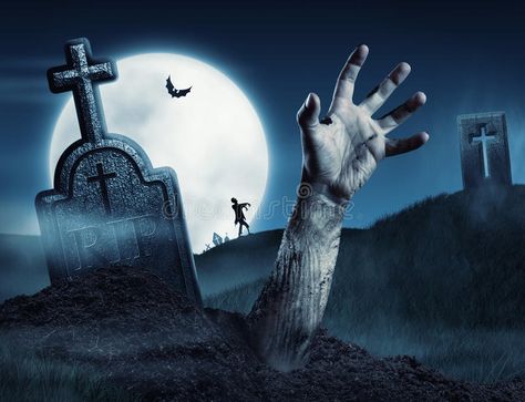 Zombie hand coming out of his grave. Full moon , #SPONSORED, #coming, #hand, #Zombie, #moon, #Full #ad Hand Coming Out Of Grave, Zombie Pics, Tombstone Tattoo, Bat Flying, Zombie Land, Zombie Humor, Zombies 2, Zombie Art, Zombie Hand