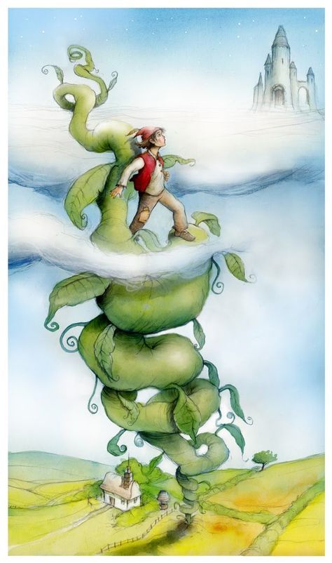 Beanstalk Drawing, Jack The Giant Slayer, Fairytale Nursery, Some Beautiful Pictures, Jack And The Beanstalk, Classic Fairy Tales, Picture Illustration, Fairytale Art, Childrens Stories