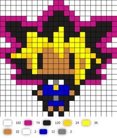 Perler Necklaces, Yugi Moto, Anime Perler, Perler Pattern, Nerd Crafts, Fuse Bead Patterns, Art Perle, Perler Art, Hama Bead