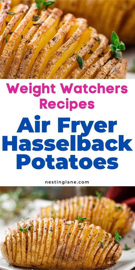 Air Fryer Hasselback Potatoes, Weight Watchers Sides, Weight Watchers Food Points, Recipes Air Fryer, Weight Watchers Chicken, Easy Grilled Chicken, Hasselback Potatoes, Healthy Side Dish, Weight Watchers Recipes