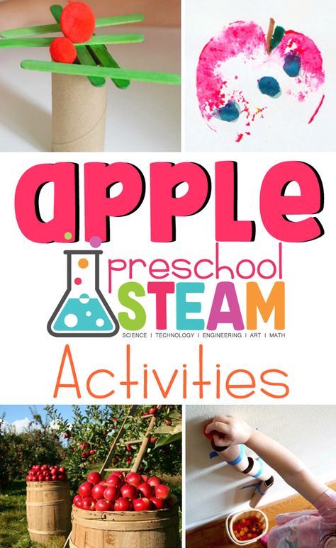 Preschool Steam Activities, Steam Activities For Kids, Preschool Steam, September Preschool, Stem Activities Preschool, Apple Preschool, Preschool Stem, Steam Projects, Apple Activities