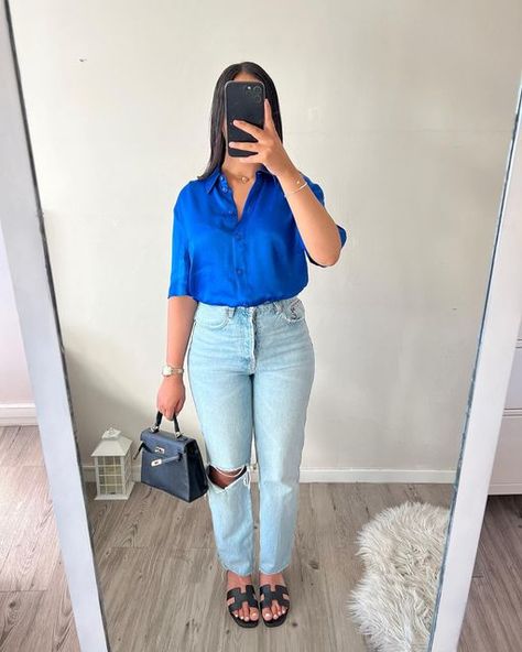 Blue Pants Casual Outfit, Pants Casual Outfit, Royal Blue Outfits, Royal Blue Pants, Blogger Girl, Pants Casual, Blue Outfit, Woman Fashion, Blue Pants