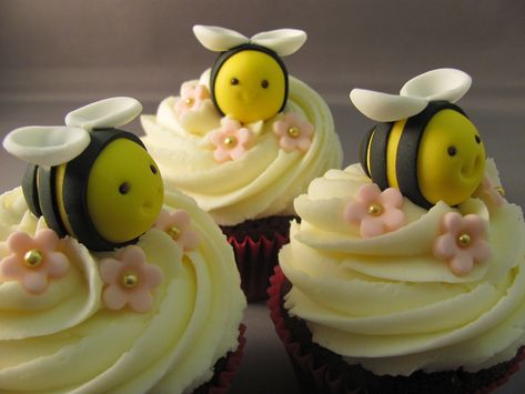 Bumblebee Set | Chocolate cupcake, vanilla buttercream toppe… | Flickr Bumble Bee Cupcakes, Bee Cupcakes, Bee Cakes, Creative Cupcakes, Cupcake Designs, Fun Cupcakes, Chocolate Cupcakes, Cute Cakes, Shower Cakes