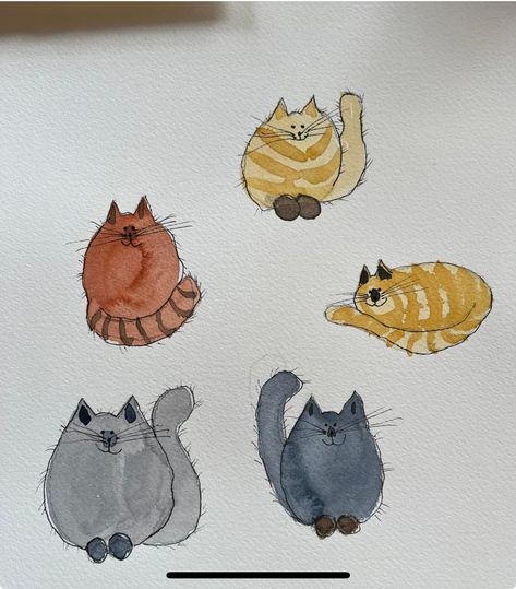 Watercolor Cat Easy, Watercolor 101, Cat Watercolor, Watercolor Bookmarks, Watercolor Paintings Easy, Christmas Crafts For Gifts, Watercolor Cat, Small Cat, Easy Watercolor