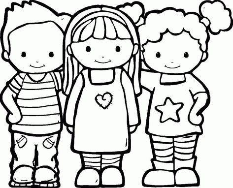 Friendship Coloring Pages - Best Coloring Pages For Kids Preschool Friendship, Friends Coloring Pages, Printable Friends, Friendship Printables, Friendship Crafts, Friendship Theme, Friendship Pictures, Preschool Coloring Pages, Kid Coloring Page