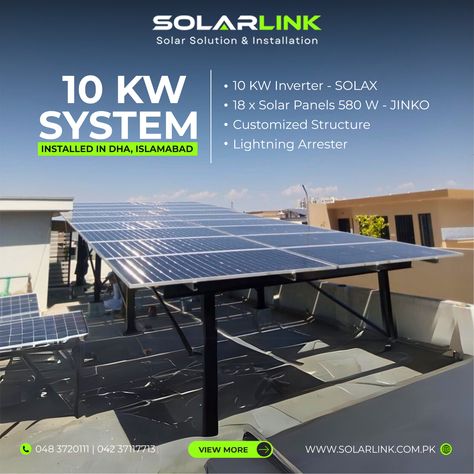 DHA, Islamabad: Where Luxury Meets Sustainability! 🏡☀️ This stunning home in DHA, Islamabad is now even more impressive with its new 10 KW solar system from SolarLink. 🌟 Benefits of their new system: - Reduced electricity bills and long-term savings. 💰 - Environmentally friendly energy solution. 🌿 - Increased property value. 🏡 - Uninterrupted power supply, even during load shedding. 🔌 Upgrade your lifestyle and your home's value. 💫 Contact us today! #SolarLink #SolarEnergy #DHAIslamabad ... Load Shedding, Turkish Delight, Electricity Bill, Sustainable Energy, Transportation Design, Solar Panel, Solar Energy, Solar System, Home Values