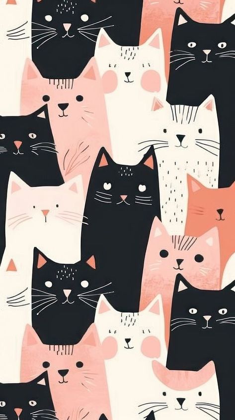 Kitty seamless pattern animal backgrounds. | premium image by rawpixel.com / Miiruuku Cats Pattern Wallpaper, Cats Iphone Wallpaper, Kittens Wallpaper, Animal Backgrounds, Cat Pattern Wallpaper, Iphone Wallpaper Cute, Cute Seamless Pattern, Iphone Wallpaper Cat, Kitten Wallpaper