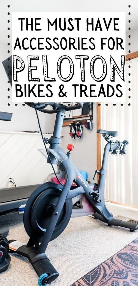 These are the must have accessories you need for your Peloton bike and treadmill! Peleton Cycle, Peloton Workouts, Bowflex Dumbbells, Peloton Accessories, Must Have Accessories, Water Bottle Workout, Strength Training Routine, Peloton Bike, Bike Room