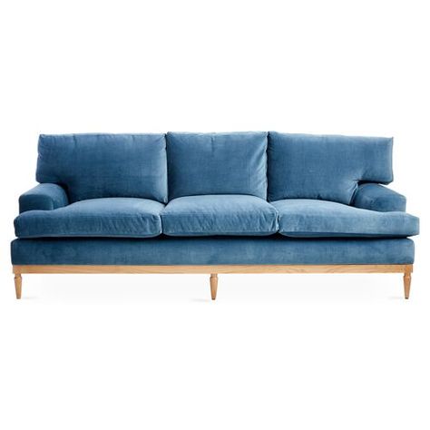 Navy velvet sofa